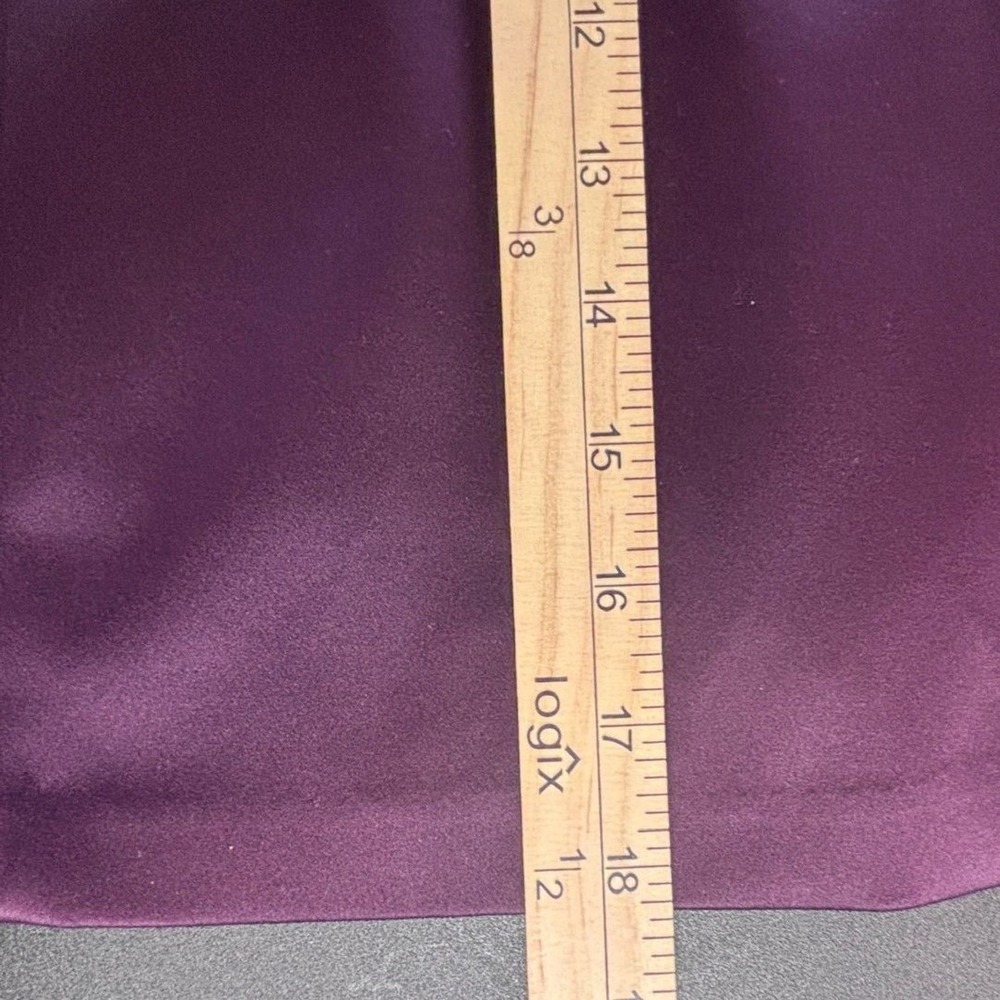 LOFT Petites Plum Purple A Line Mini Skirt Women's 2P Front Side Slit Minimalist - Picture 8 of 10